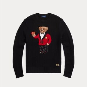 POLO RALPH LAUREN “Lunar New Year Polo Bear Sweater”. Color: Polo Black, Size: M